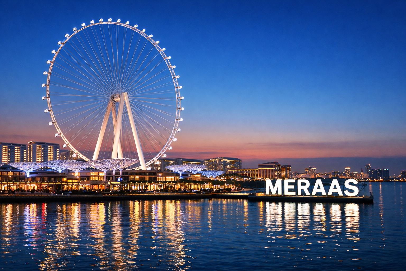 Meraas Bluewaters Island Dubai with Ain Dubai observation wheel