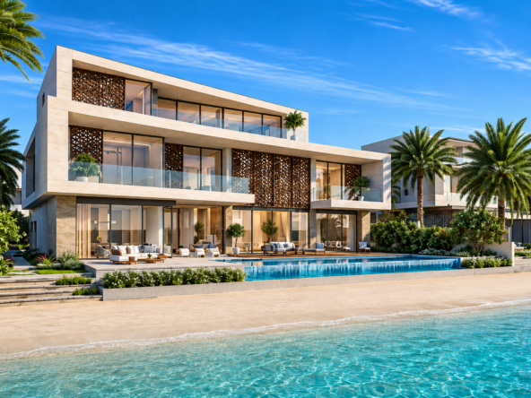 Luxury beachfront villa with private pool at Palm Jebel Ali, Dubai